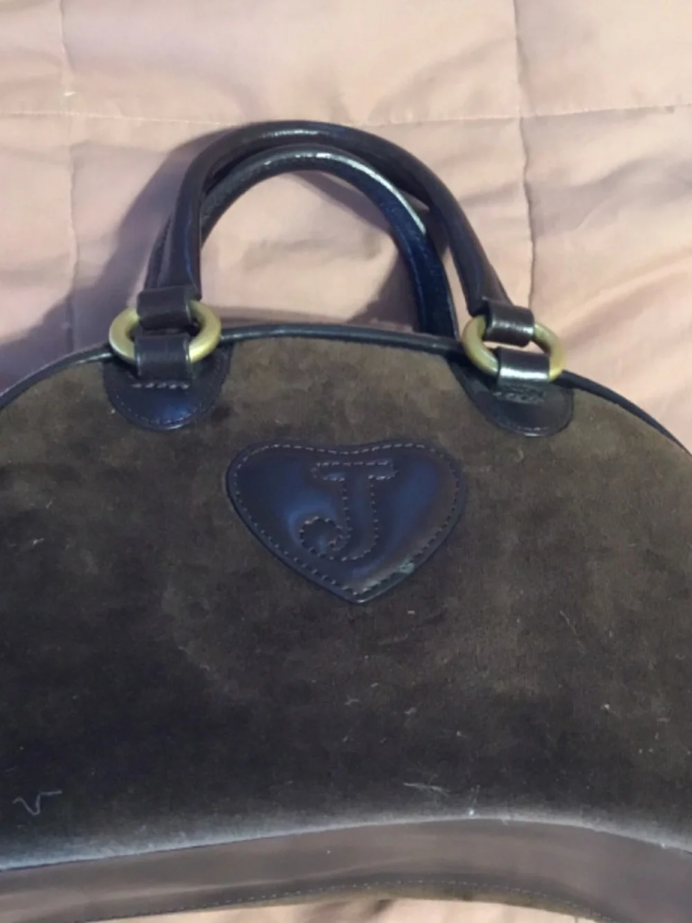 Vintage Juicy Couture Brown Velour Bowler purse Very good Condition